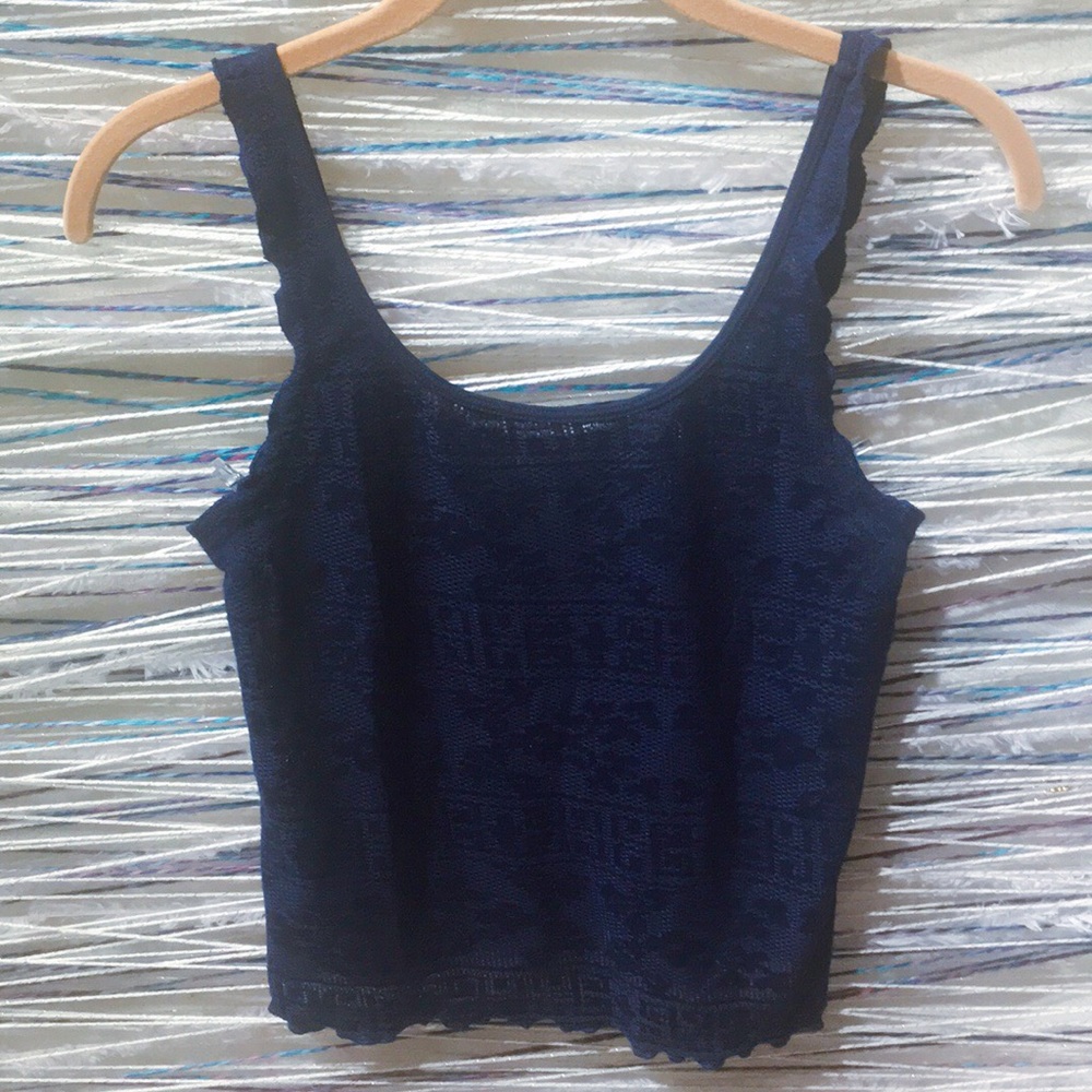 NEW Topshop floral navy top